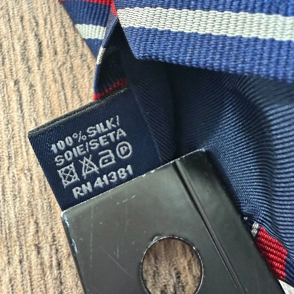Vintage Polo Ralph Lauren Tie Mens OS Red Blue Silk Stripe Made In Italy Preppy